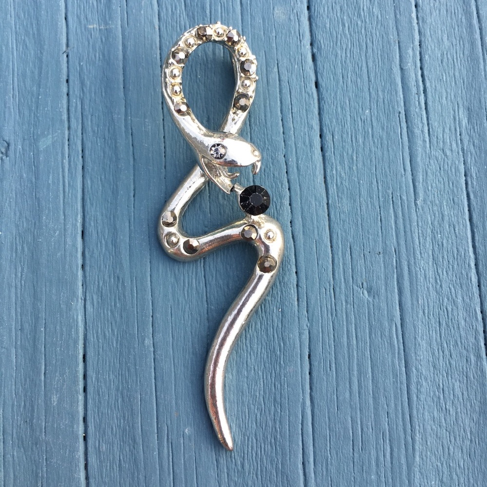 Vintage Snake Pendant w/ Rhinestones